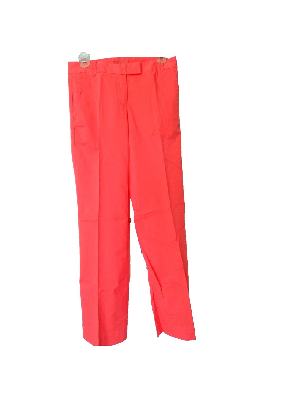 Y2K J Crew City Fit Pants Womens sz 0 Neon Coral Cotton Lo Rise Wide Leg 30x32